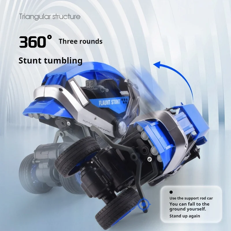 Children'S Three-Wheel Stunt Remote Control Motorcycle Electric Toy 15 Hours/Km High Speed Drift Flip Skill Car 1:8 Model  Gifts 4