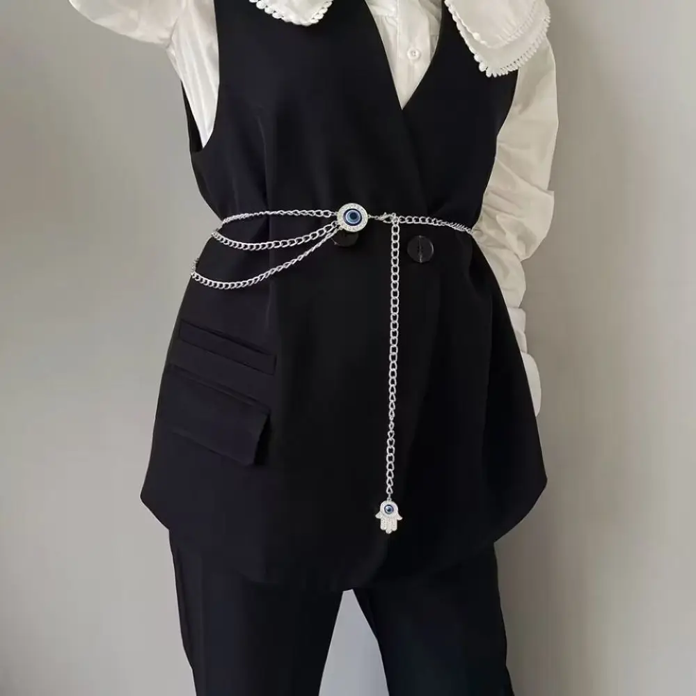 

Tassel Demon Eye Waist Chain Charming Bikini Belt Multi-layer Demon Eye Belly Chain Body Jewelry Metal Summer