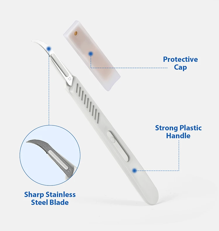 10PCS AZDENT Dental Chirurgische Skalpell Carbon Klingen Kunststoff Griff 10/11/12/15 # Gamma sterilisiertes Carving Craft Tool Instrument – Detail 6