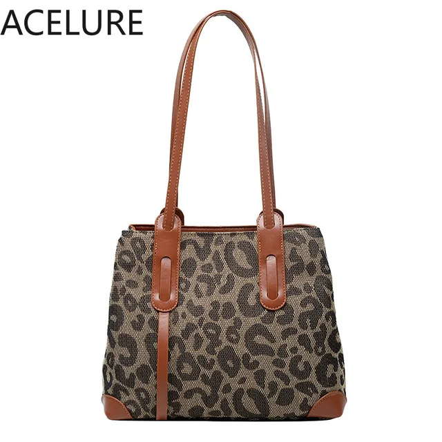 BS ACELURE Large Capacity Underarm Women New All-match Leopard Shoulder Crossbody Bags Fashion All-match Female Tote Bucket Bag 1