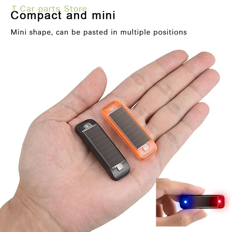 

Mini LED Solar Power Car Warning Light Night Security Simulated Alarm Wireless Anti-Theft Caution Lamp Flashing Dummy Alarm Lamp