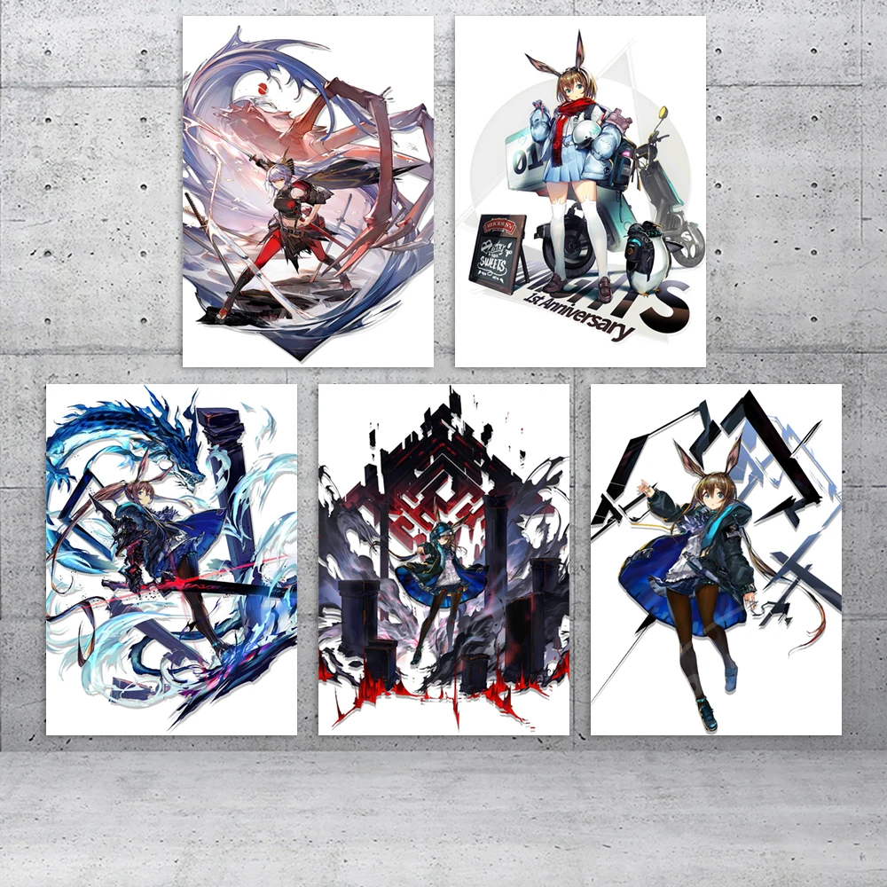 

Arknights Canvas Game Printed Mudrock Picture Amiya Wall Kal'tsit Art Rosmontis Paintings Home Decoration Poster For Living Room