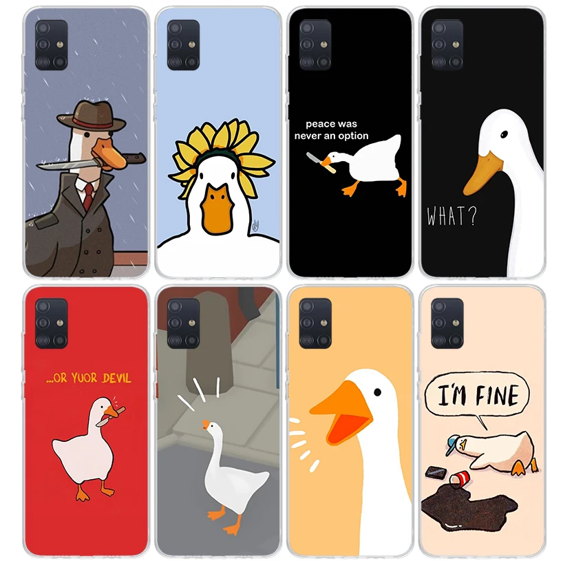 Custodia Per Telefono Da Gioco Cartoon Cute Goose Per Samsung Galaxy A51 A50S A41 A40 A31 A30S A21S A20S A10S A20E A71 A70 A6 A7 A8 A9 Sh Print