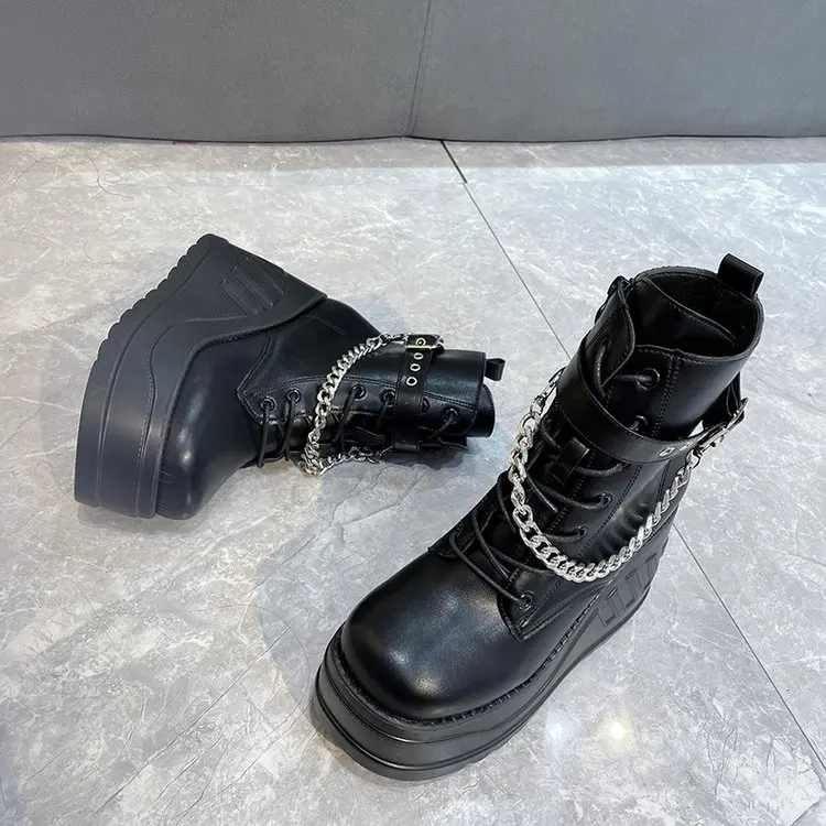 Children's Boots Fall/winter  Mid-tube Boots Leather Thick-soled Inner Increase short Boots Single-li Autumn/winter Short Boots