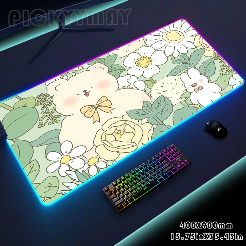 

Large RGB Mouse Mat Cute Desk Mat LED Gaming Mousepad Big Luminous Desk Pad Gamer Backlit Mouse Pad Mousepads