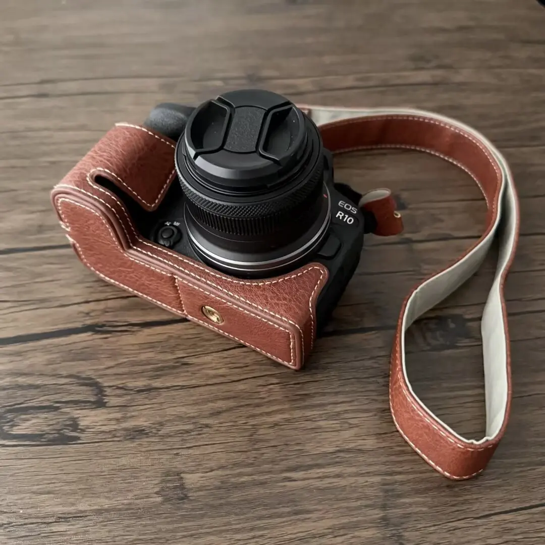 Custodia protettiva in pelle PU per fotocamera, mezza custodia, per Custodia protettiva in pelle PU per fotocamera, mezza custodia, per