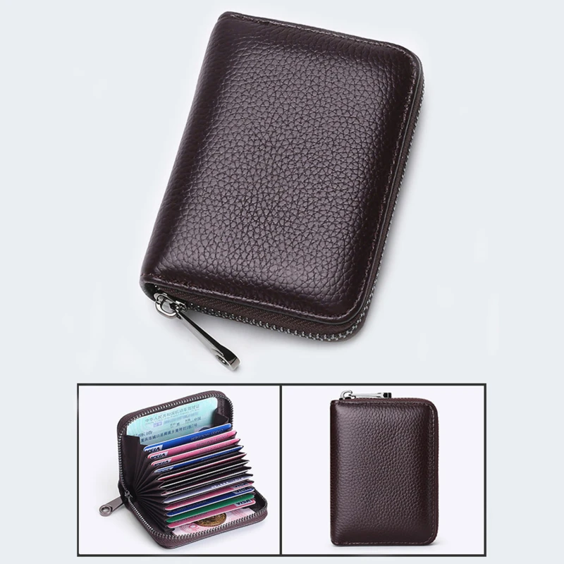 14/20 Card Slots Wallets PU Business Bank Credit Bus Passport ID Card Holder Cover Coin Pouch Women/men Bag Organizer Purse