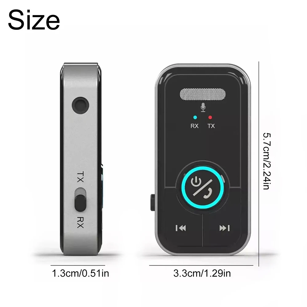 Bluetooth 5.3 Car AUX Audio Adapter Receiver Transmitter 3.5mm Jack AUX Wireless Audio Adapter for Car Earphones TV Speakers
