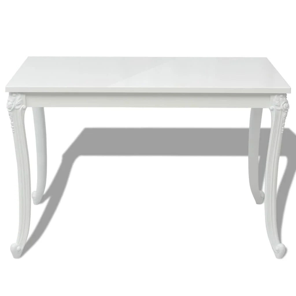 

Dining Table 45.7"x26"x30" High Gloss White Kitchen Table