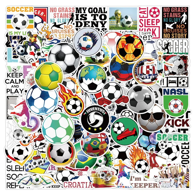 

100Pcs/Lot Wholesale Soccer Stickers For Luggage Skateboard Laptop Notebook Car Decals Kids Gifts Toys Dropshipping Diy Stickers