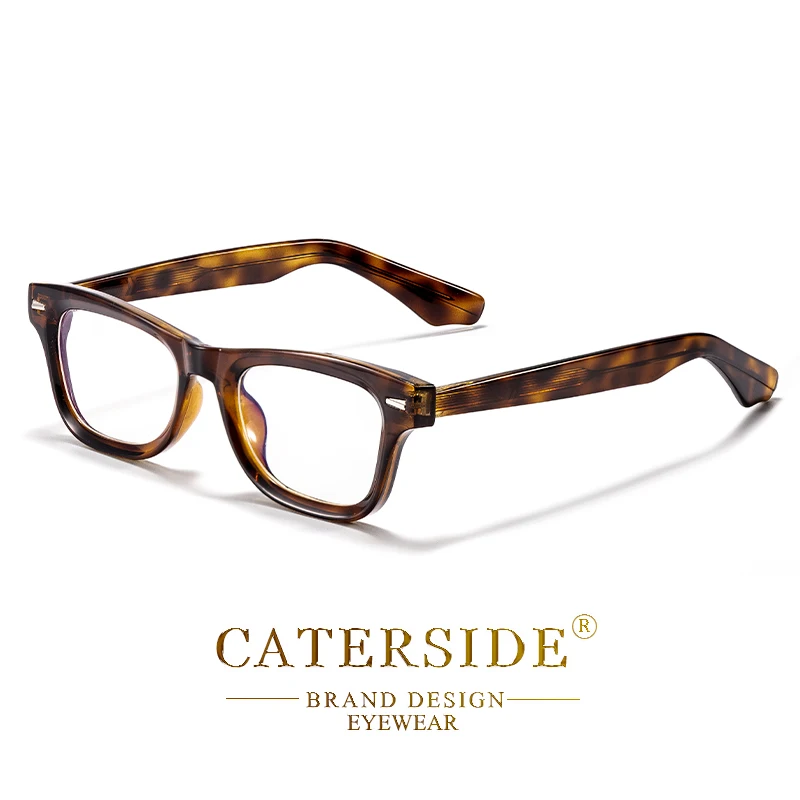 CATERSIDE Retro Herren-Brillengestell, Quadratisches Anti-Blaulicht Optisches Brillengestell Damen Computer-Lesebrille Modisches Brillengestell – Detail 14