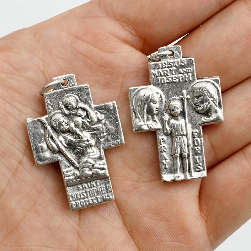 Ciondolo Croce Con Ciondolo Amaro Di Gesù Vergine Color Argento Per La Creazione Di Gioielli Croci In Lega Italiana Rosarios Catolicos Accessori