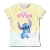 3-4Y Girls Disney Stitch T Shirts Summer Cute Cartoon Short Sleeve Children's Casual Clothing Quick Dry Tees T-shirt Kids' Top 5