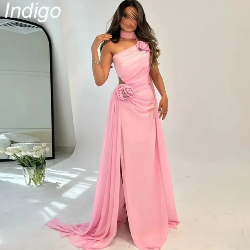 

Indigo Evening Dresses One Shoulder Sexy Side Slit Cut-Out Formal Occasion Party Mermaid Dress For Women 2024 vestidos de fiesta