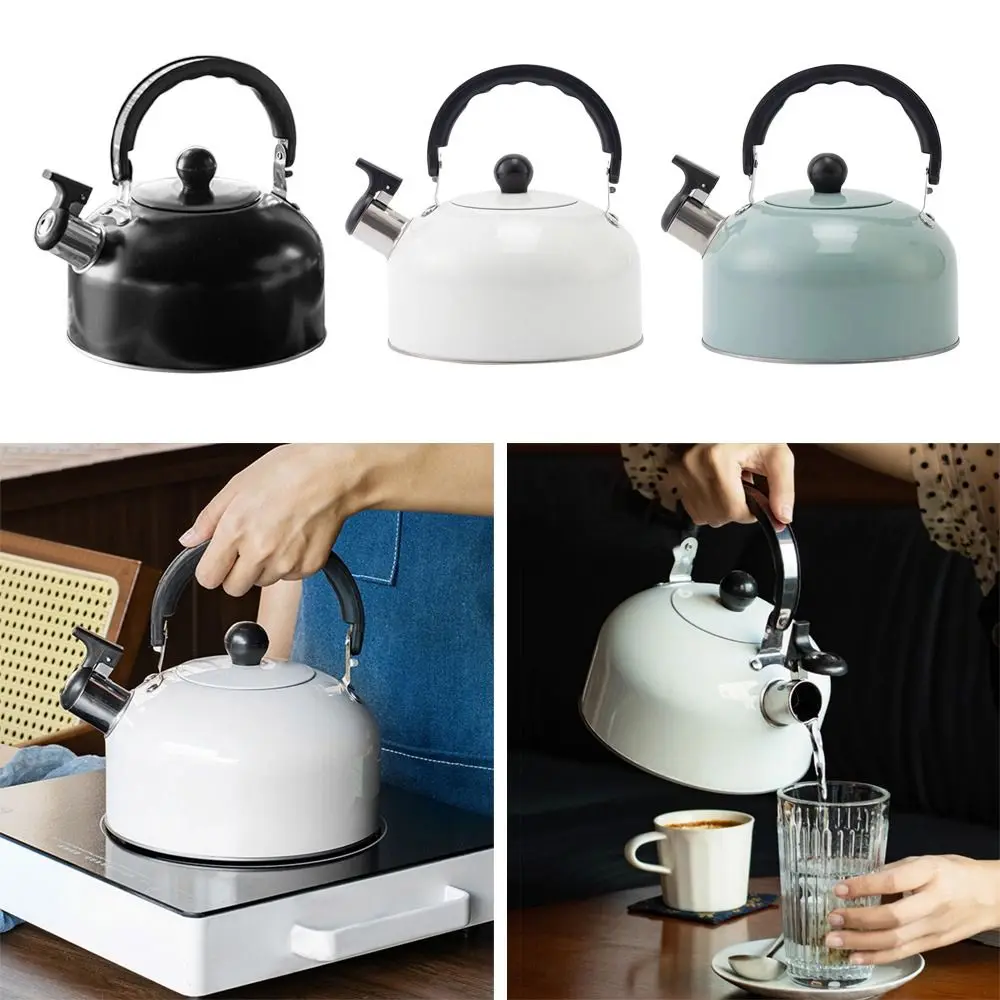 3L Whistle Kettle Electroplated Bronze Handle Whistle Coffee Tea Kettle Universal Gas Induction Cooker Kitchen Water whistling teapot