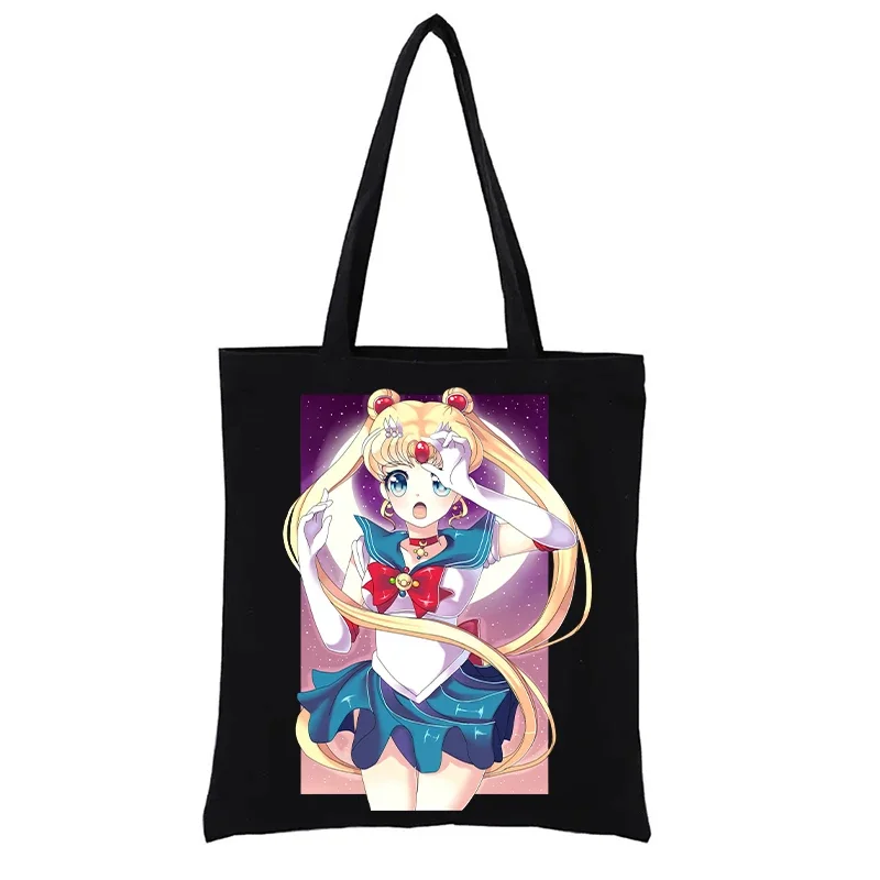 

Canvas Shopping Bag Twilight Moon Shining Girl Women's Handbags Casual Totes Shopper Bags Totebag Tote Fashion Funny Shopping