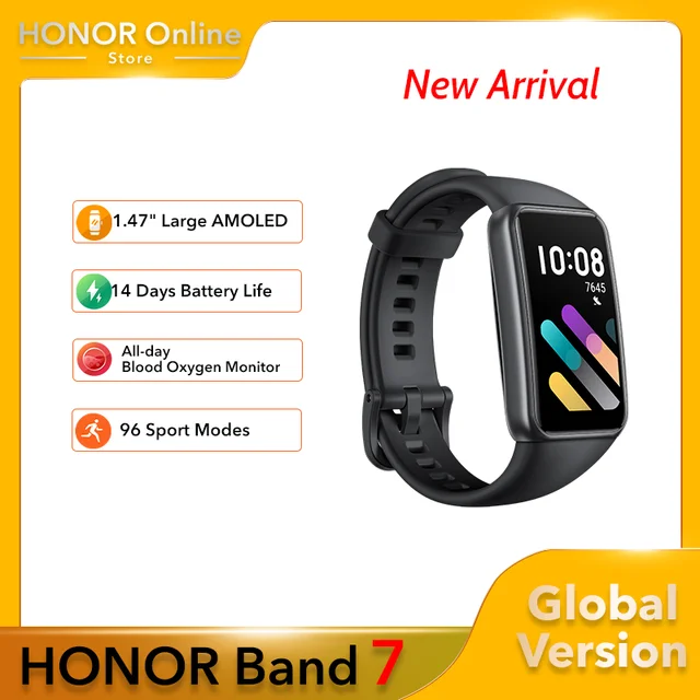 Global Version HONOR Band 7 1.47 Inches AMOLED Display 24/7 Blood Oxygen  Monitoring 2 Weeks Battery Life Smartband - AliExpress