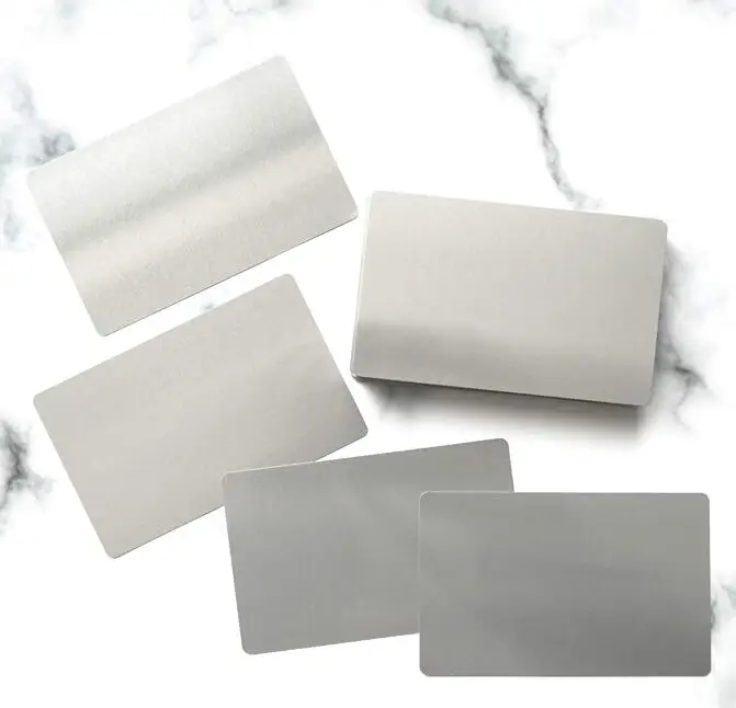 Business Cards Thickness 0.4mm Glossy Silver Metal Aluminum Blank For Laser Engraving 10/20/50-You Choose Quantity business cards
