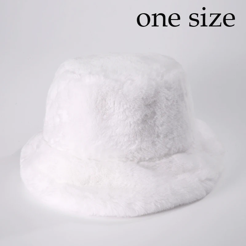 Winter Cow Leopard Faux Fur Fluffy Bucket Hats Women Outdoor Warm Sun Hat Soft Veet Furry Fisherman Cap Girl Fashion_voghion.com