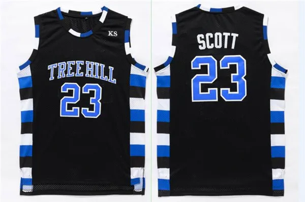 One Tree Hill Ravens Basketball Jersey #3 Lucas Scott #23 Nathan Scott Jersey Black Blue White