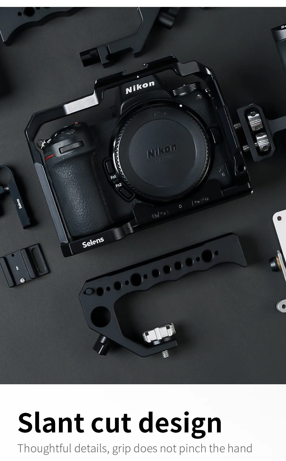Camera Cage with Multiple Expansion Holes for Universal DSLR Nikon Z5/Z6/Z7/Z6 I