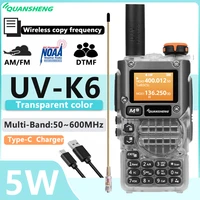 New Quansheng UV-K6 UHF VHF Walkie Talkie UV-K5(8) Full Band Type-C Scrambler NOAA Wireless Copy Frequency Transparent Ham Radio 1