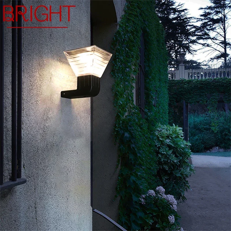 

BRIGHT Contemporary Solar Outdoor Wall Lamps Simplicity Waterproof Creative Balcony Hallway Courtyard Villa Gate Hotel