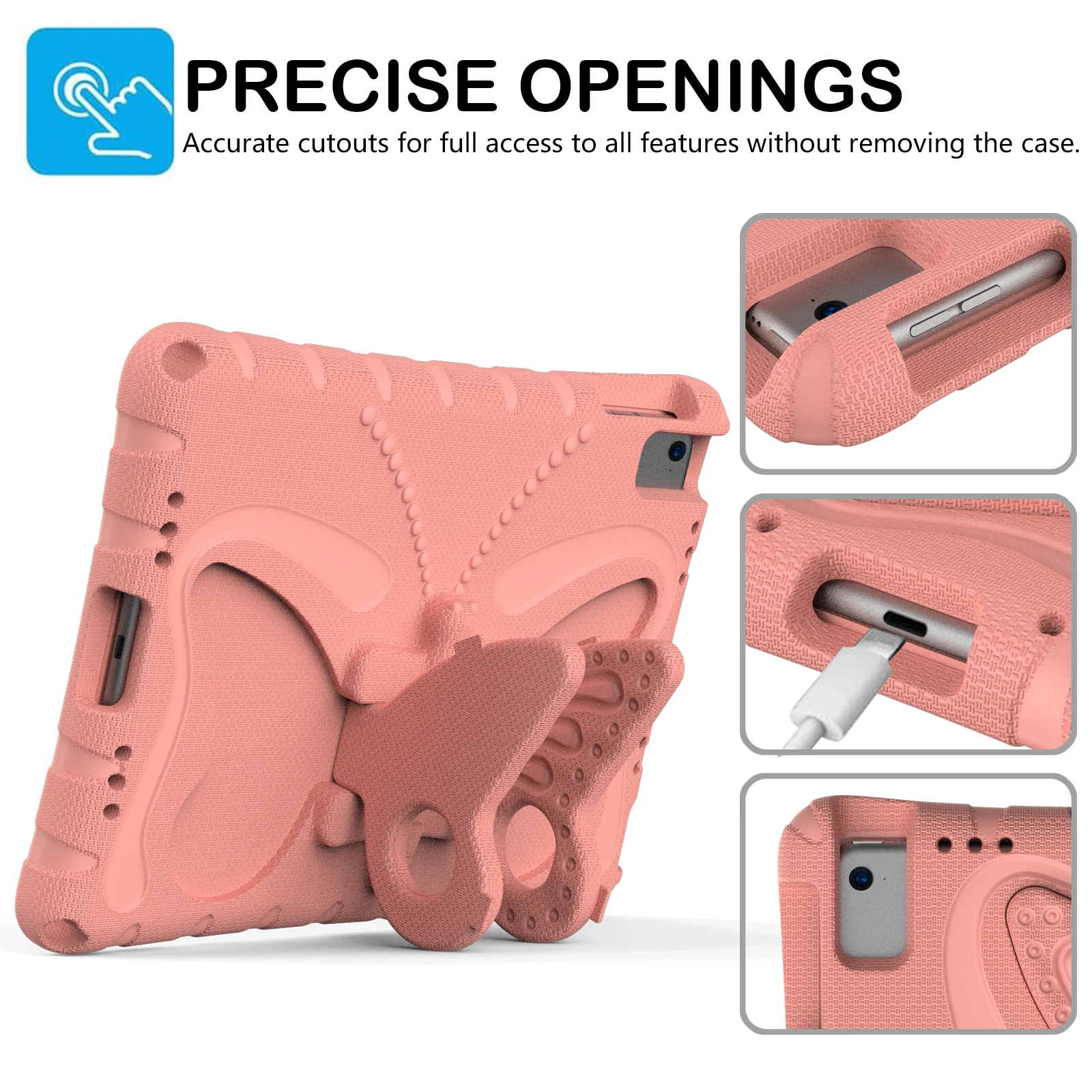 Charming Butterfly Kids Tablet Case - Shockproof & Lightweight with Stand