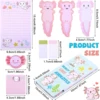 1 set Axolotl Sticky Notes, Cute Cartoon Pink Memo Set, Girl's Party Favor, School Supplies for Students 2