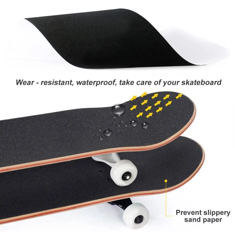 Skateboard Deck Sandpaper Grip Tape Skating Board Longboard Sandpaper Griptape Skating Board Sticker Professional