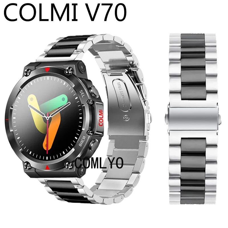 

Metal Band For COLMI V70 Smart Watch Strap Stainless Steel Bracelet Men Belt