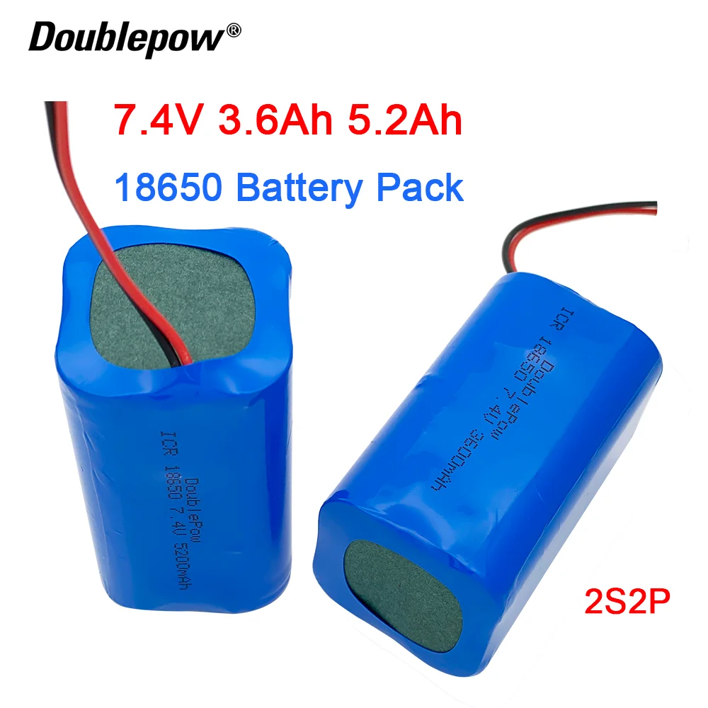 Compatible Pour 2 Pièces 7.4V 18650 Lithium ION Batterie