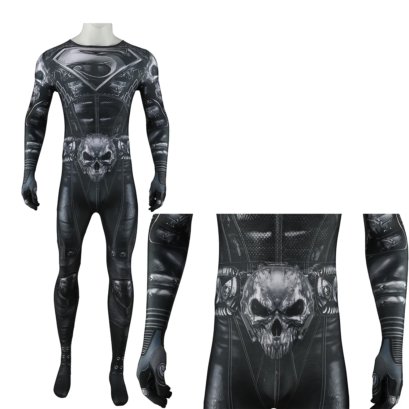 Dark Night: Metal Superman (The Devastator) | Spandex Bodysuit Cosplay Costume 28 DC-Inspired Superman Spandex Bodysuit Cosplay Costume for Adults and Kids