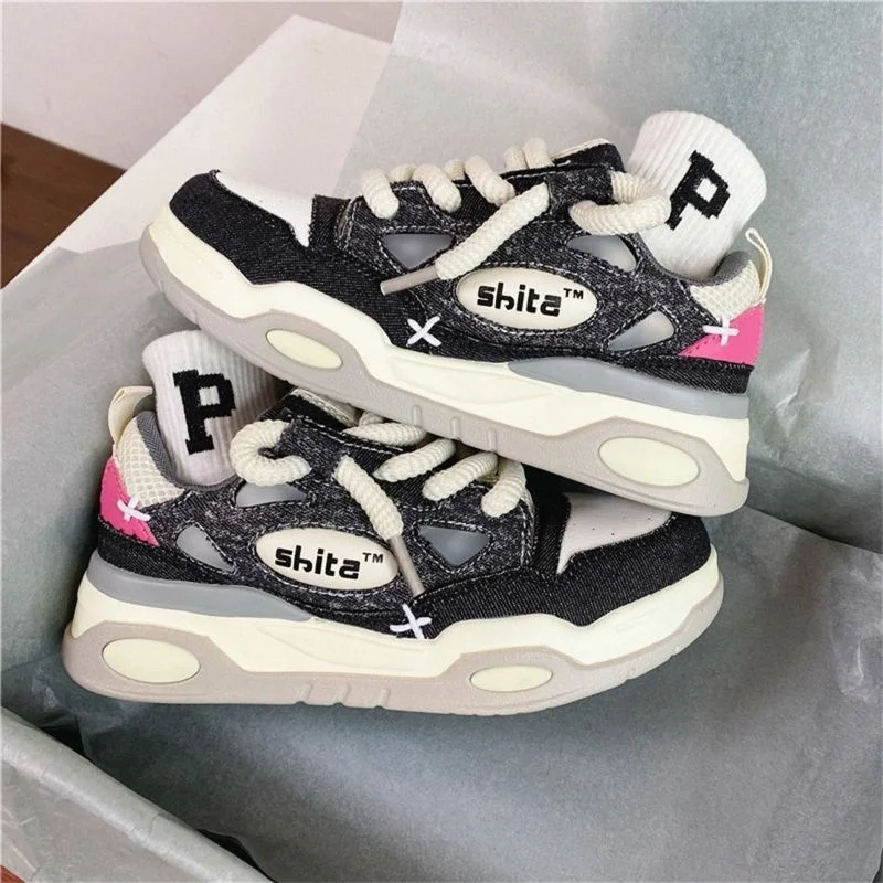 

Shoes For Women's Sneakers 2023 Summer Fashion Denim Skateboard Casual Tenis Woman Street Style Breathable Flat Shoes