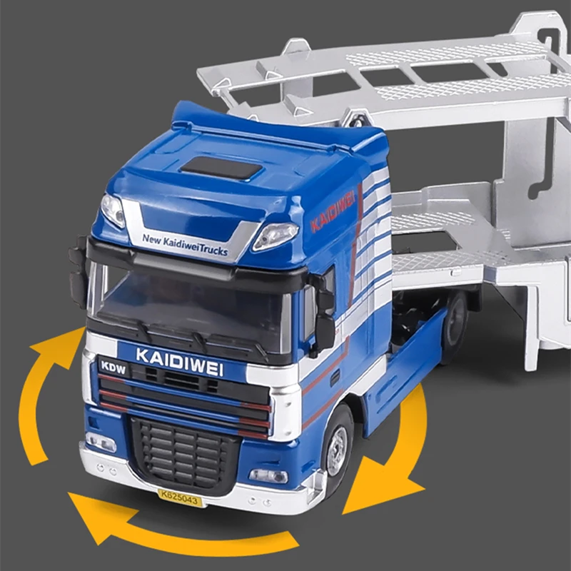 New Alloy Large Double Deck Flatbed Trailer Model Diecasts