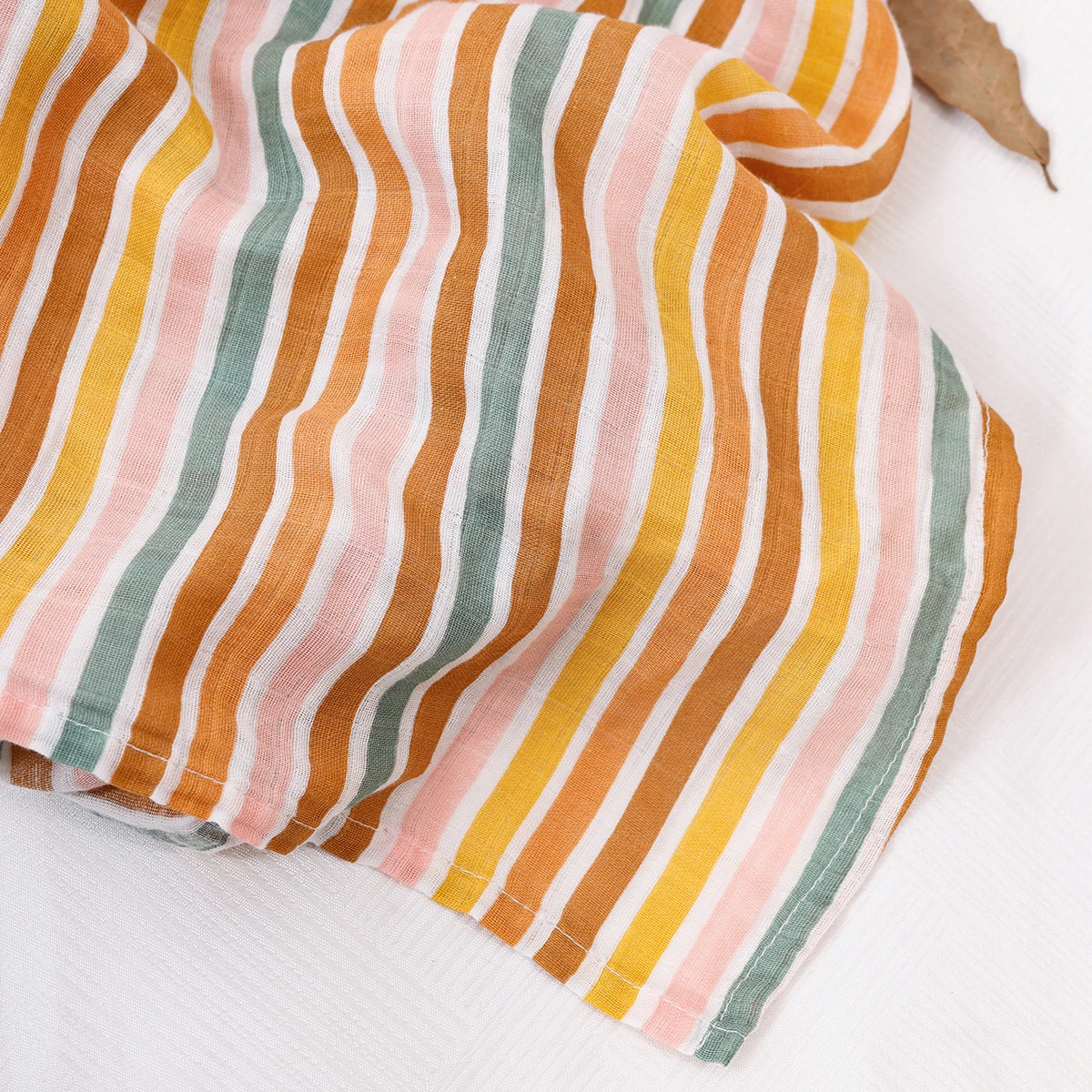 HappyFlute New 120*110CM Skin-friendly&Soft Muslin Pure Cotton Fiber Baby Swaddle Newborn Blanket Baby Infant Wrap 3
