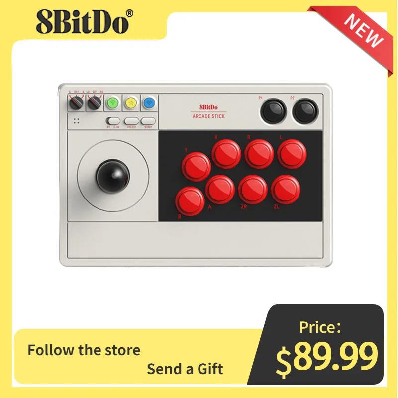 8Bitdo Arcade Stick for Switch & Windows, Arcade Fight Stick Support  Wireless Bluetooth, 2.4G Receiver and Wired Connection