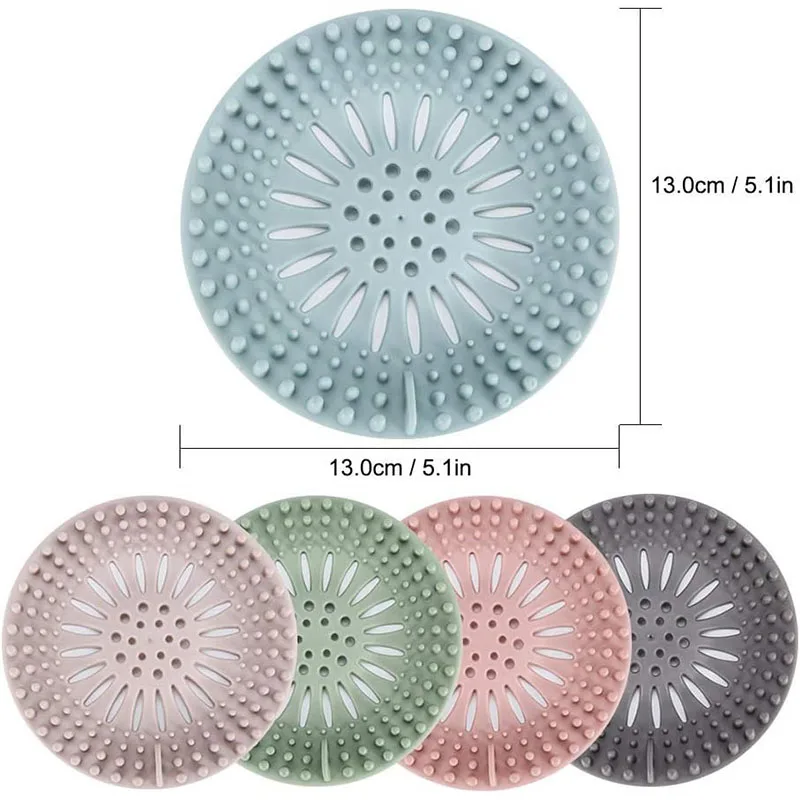 Shower Drain Catcher Hair Drain Catcher Hair Drain Filter Floor Drain Hair Catcher Drain Hair Catcher Floor Drain Hair Filter Hair Silicone Drain Strainer Shower Catcher Hair Sewer Filter Floor Drain Strainer Kitchen Deodorant Plug Bathroom Accessories