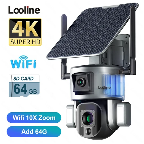 UHD 4K 8MP 태양열 카메라 야외 4G/Wifi 카메라, 방수 등급 IP66 휴머노이드 보안 추적 카메라 PTZ 감시 CCTV 캠 9