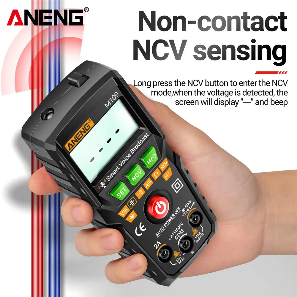 ANENG M109 Digital Multimeter Voice Broadcast 4000 Counts True Rms Auto Multimetro Profesional AC/DC Electrical Instruments Te digital multimeter