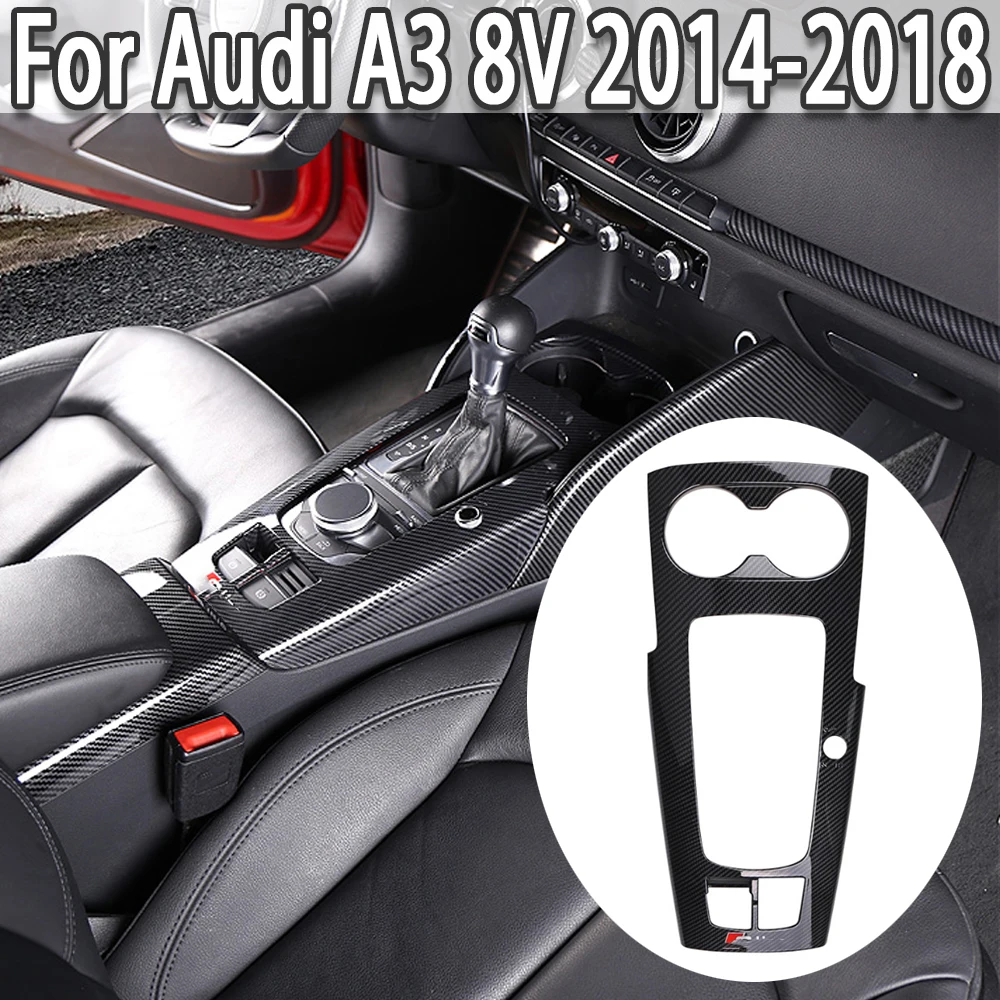 

New LHD Center Console Gear Shift Panel Decoration Sticker Trim Carbon Fiber Styling For Audi A3 8V 2014-2018