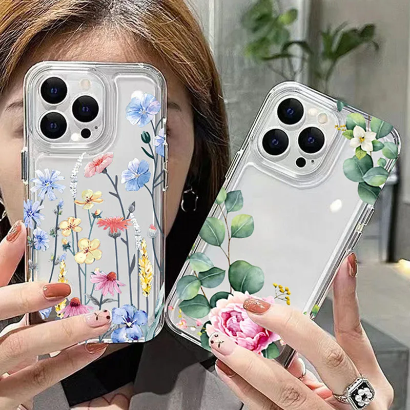 Vibrant Floral Soft TPU Clear Phone Case Cover
