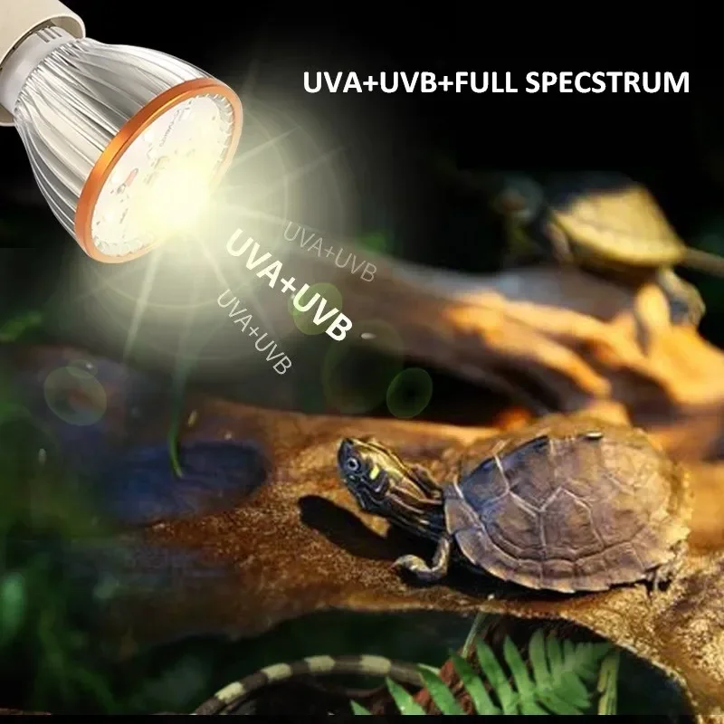 Reptiel Uva Uvb Gloeilamp Led UV-Lamp Volledig Spectrum 5.0 10.0 Schildpad Hagedis Slang Verwarming Lamp Terrarium Verlichting Luz Terrario