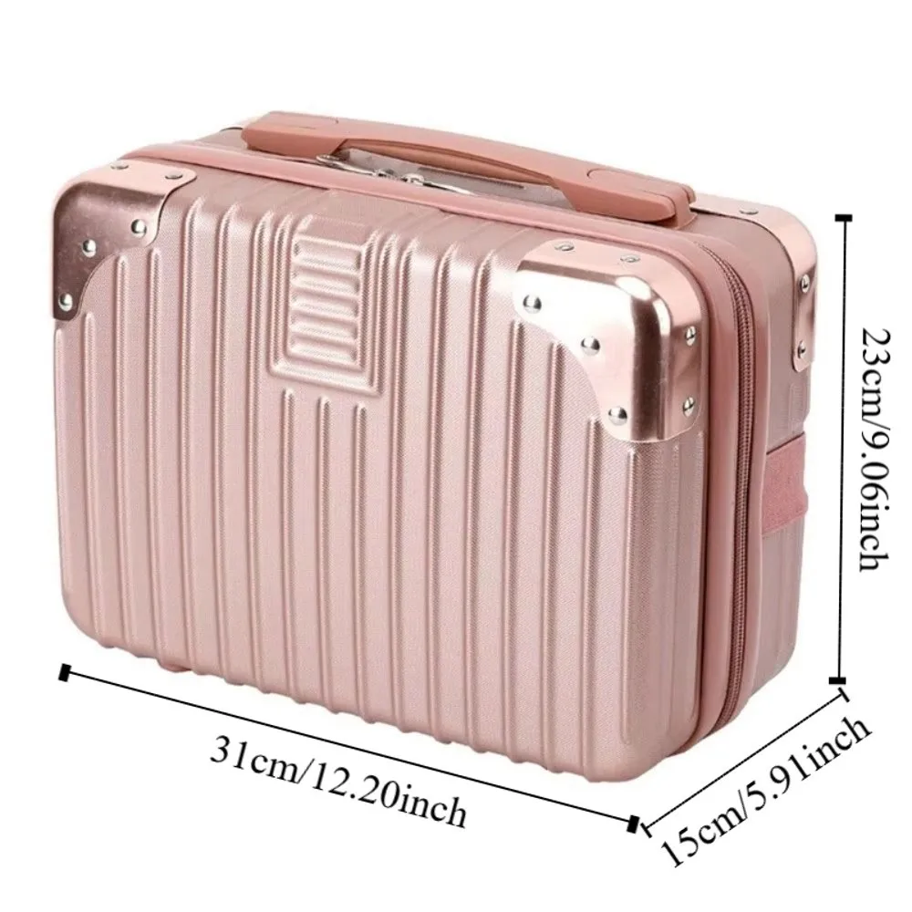 Retro Makeup Travel Case Square Mini Handheld Suitcase With Strap_voghion.com