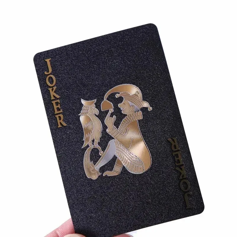 Black Gold Waterproof Magic Playing Cards Set Board Game Gift Collection