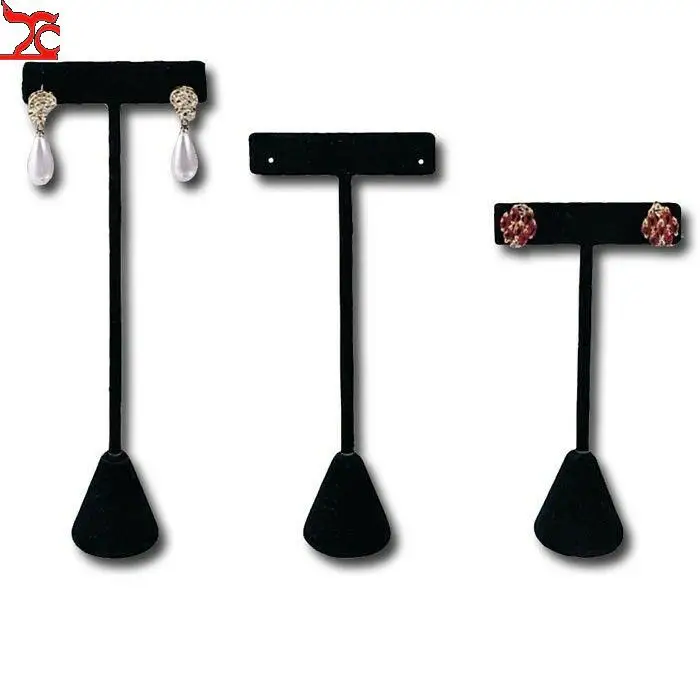 Earring Display Jewelry Stand Black Earring T Bar Display Durable Earring Stand 1 Set for 3Pcs