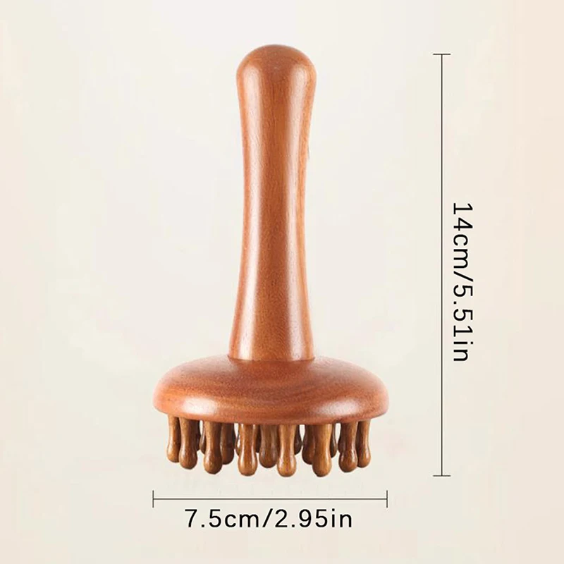 Massaggiatore per funghi in legno Strumento per massaggio manuale, Strumenti per massaggio ai funghi in legno Tensione muscolare Grasso locale Gua Sha per uso completo del corpo - immagine 6