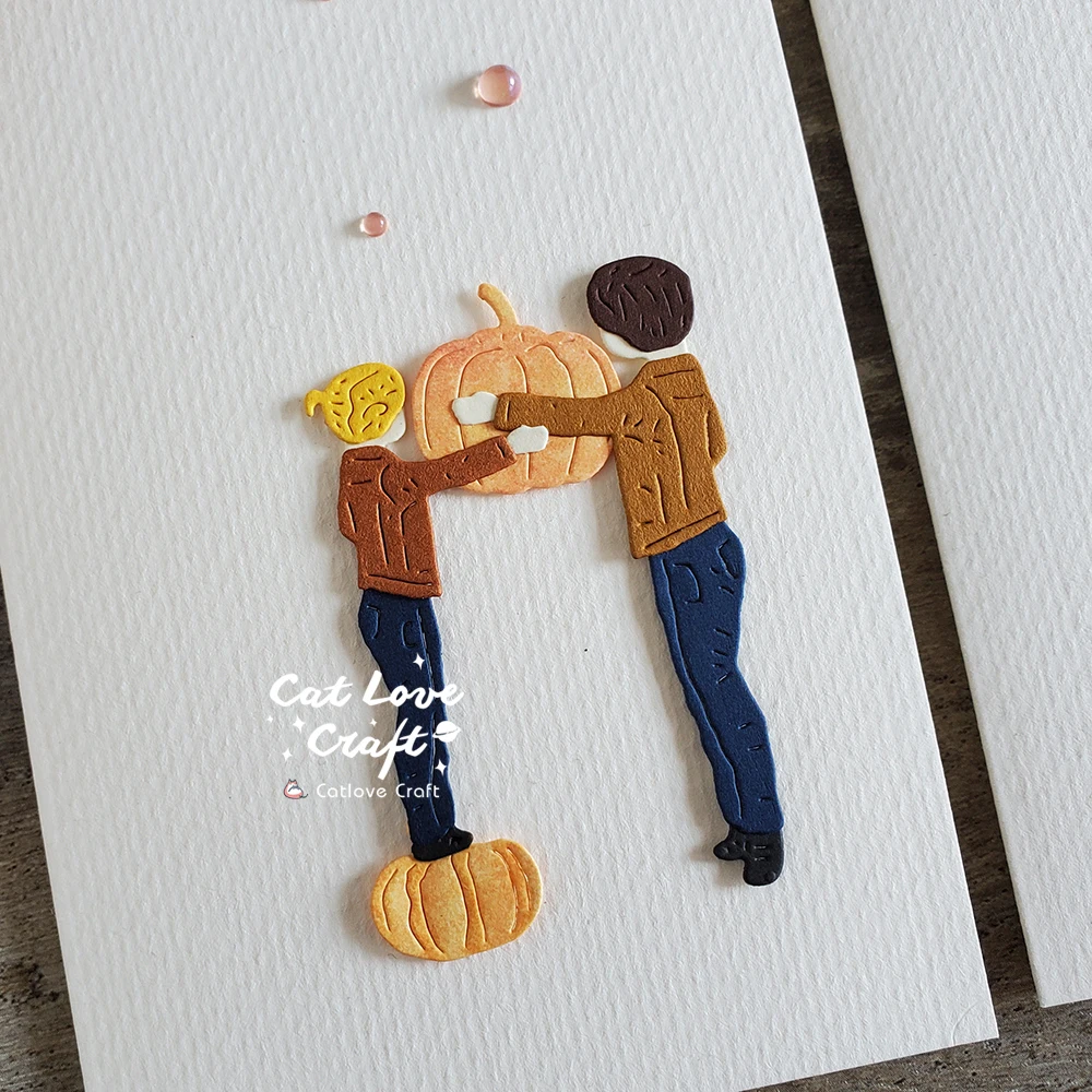 Catlove 호박 임신 한 가족 금속 절단 다이 스크랩북 금형 스텐실 다이 컷 카드 만들기 DIY 공예 엠보싱 새로운 다이