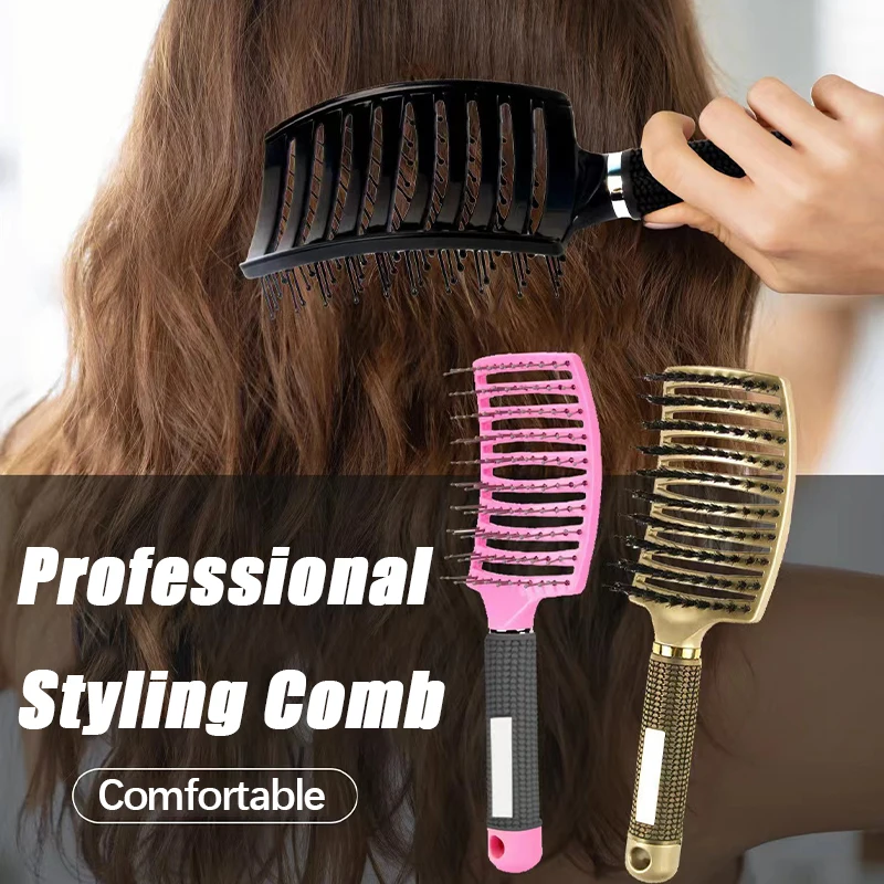 Hairdressing Salon Styling Comb Nylon Women Wet Massage Comb Curly Massage Anti-Static Hair Brush Professional Hair Styling