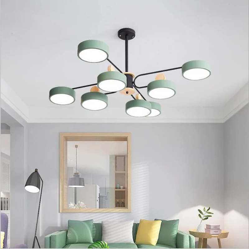 

Modern Wood Chandeliers Living Dining Room Bedroom Lustres Fixtures Lighting Luminaire Modern Restaurant Nordic Pendant Lights